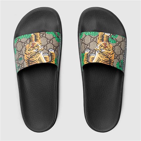 gucci gg supreme bengal slides|Gucci bengal iteration.